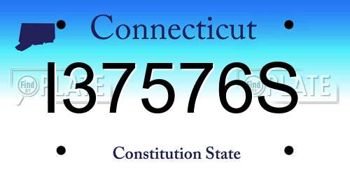 I37576S Connecticut License Plate