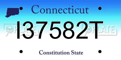 I37582T Connecticut License Plate