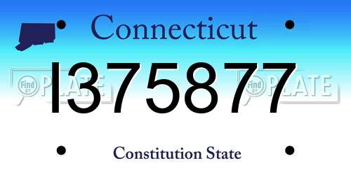 I375877 Connecticut License Plate