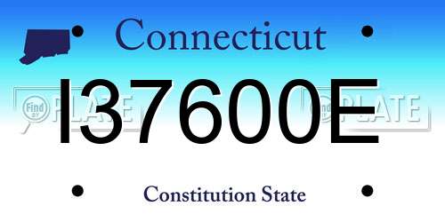 I37600E Connecticut License Plate