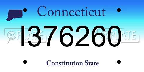 I376260 Connecticut License Plate