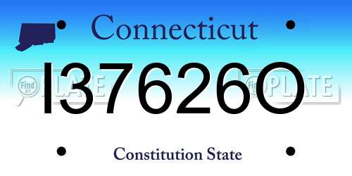 I37626O Connecticut License Plate