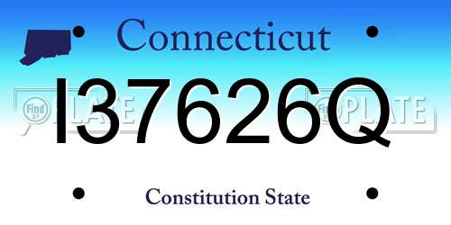 I37626Q Connecticut License Plate