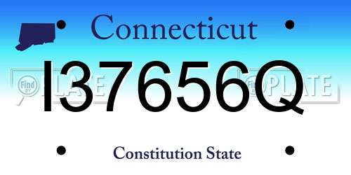 I37656Q Connecticut License Plate