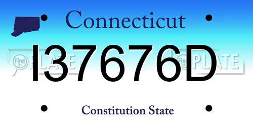 I37676D Connecticut License Plate