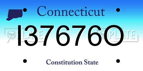I37676O Connecticut License Plate