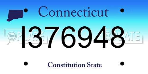 I376948 Connecticut License Plate