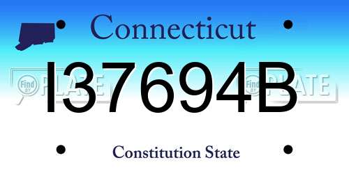 I37694B Connecticut License Plate