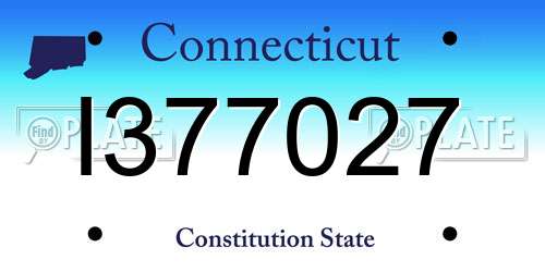 I377027 Connecticut License Plate