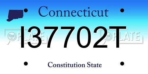 I37702T Connecticut License Plate