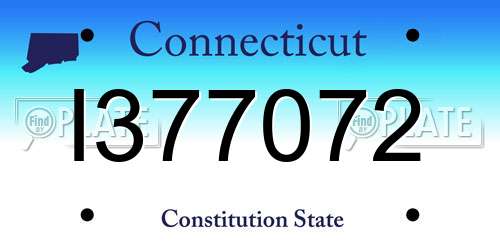 I377072 Connecticut License Plate