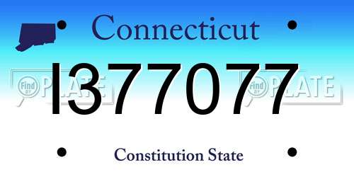 I377077 Connecticut License Plate
