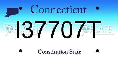 I37707T Connecticut License Plate