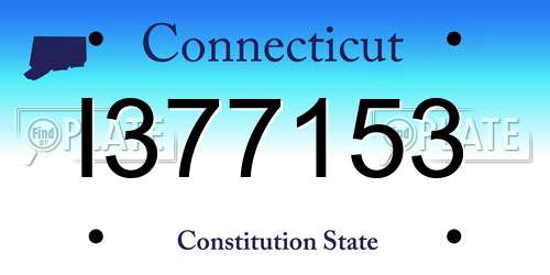 I377153 Connecticut License Plate