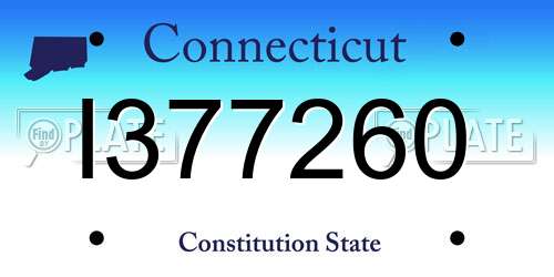 I377260 Connecticut License Plate