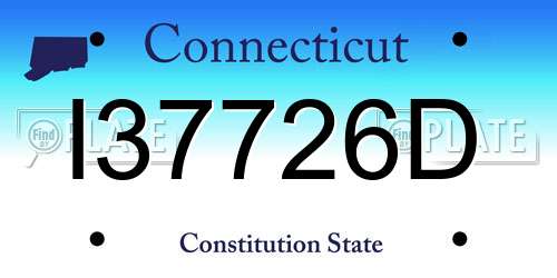 I37726D Connecticut License Plate