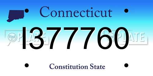 I377760 Connecticut License Plate