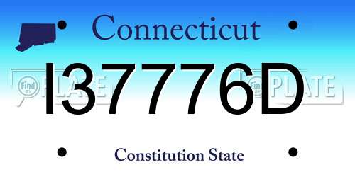 I37776D Connecticut License Plate