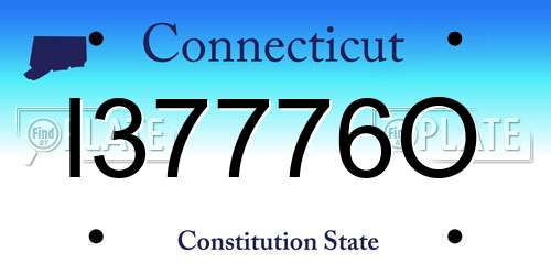 I37776O Connecticut License Plate