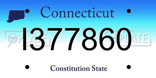 I377860 Connecticut License Plate