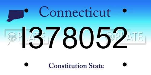I378052 Connecticut License Plate