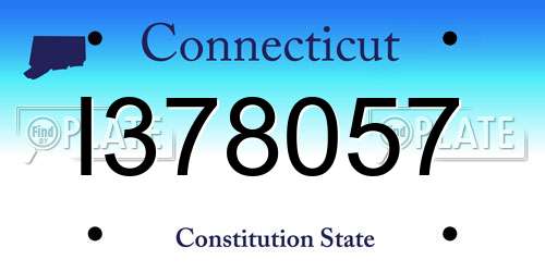 I378057 Connecticut License Plate