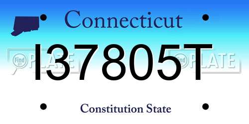 I37805T Connecticut License Plate