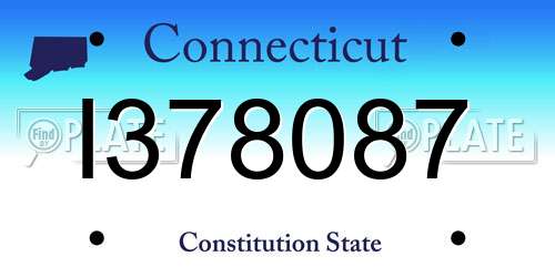 I378087 Connecticut License Plate