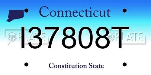 I37808T Connecticut License Plate