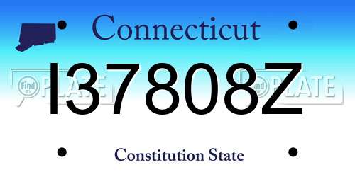 I37808Z Connecticut License Plate