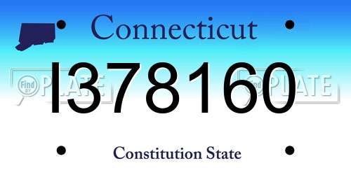 I378160 Connecticut License Plate
