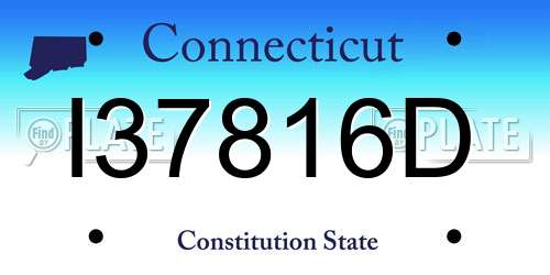 I37816D Connecticut License Plate
