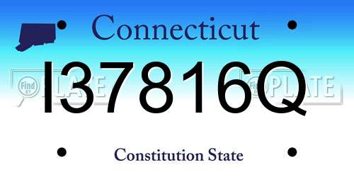I37816Q Connecticut License Plate