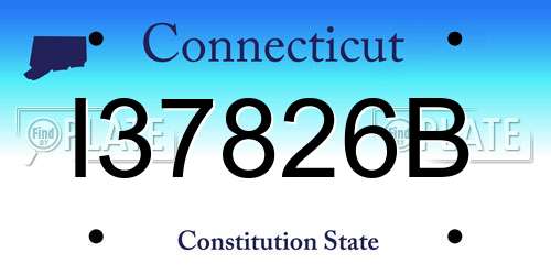 I37826B Connecticut License Plate