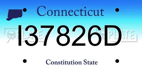 I37826D Connecticut License Plate