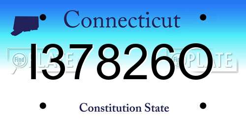I37826O Connecticut License Plate