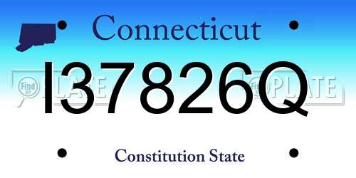 I37826Q Connecticut License Plate
