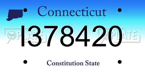 I378420 Connecticut License Plate