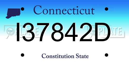 I37842D Connecticut License Plate