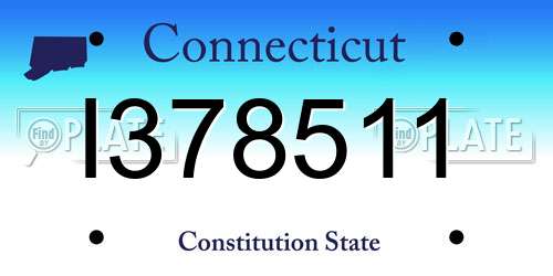 I378511 Connecticut License Plate