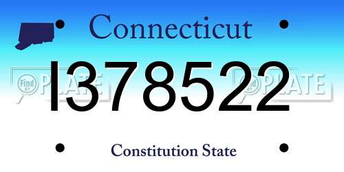 I378522 Connecticut License Plate