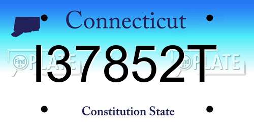 I37852T Connecticut License Plate