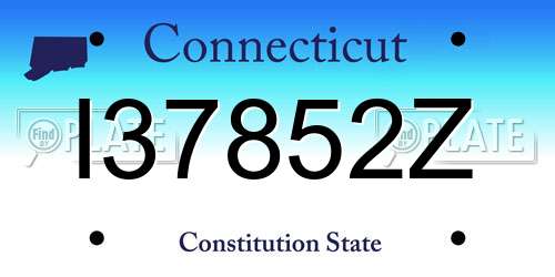 I37852Z Connecticut License Plate