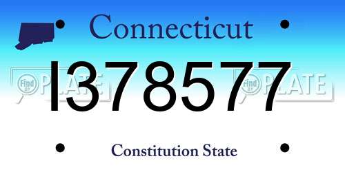 I378577 Connecticut License Plate