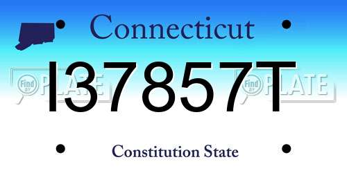 I37857T Connecticut License Plate