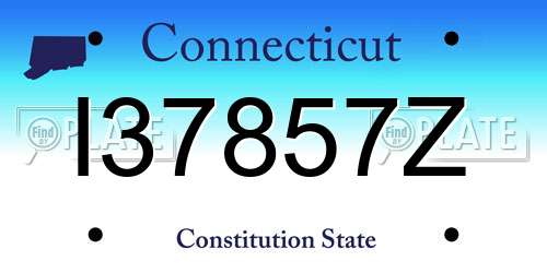 I37857Z Connecticut License Plate