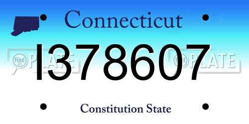 I378607 Connecticut License Plate