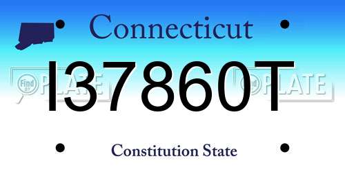 I37860T Connecticut License Plate