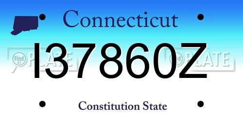 I37860Z Connecticut License Plate