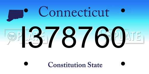 I378760 Connecticut License Plate